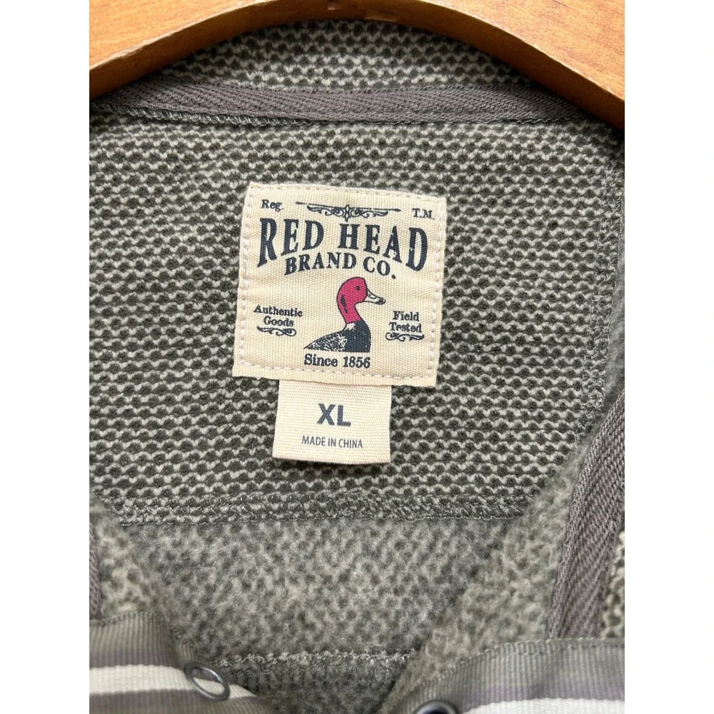 RedHead‎ Mens XL Olive Green Textured Knit Mock Neck 4-Button Pullover Sweater